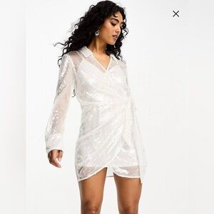 4th & Reckless sequin tie mini short dress